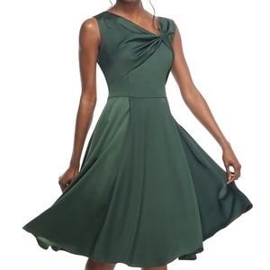 GMG Noelle Twist Neck Satin Dress